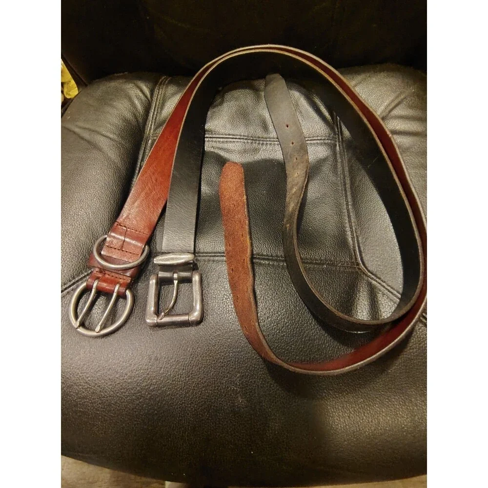 Women's Adjustable Brown & Black Belts, Made in the USA, Genuine Leather